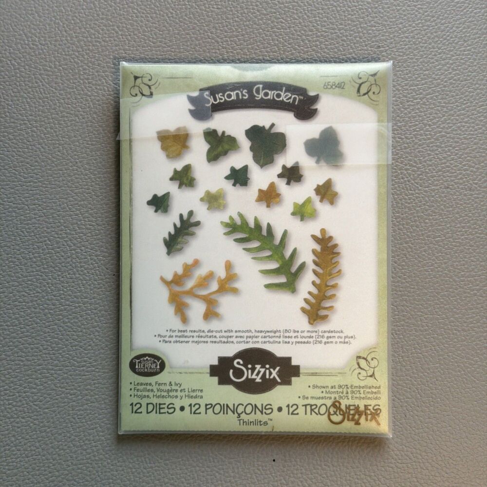 sizzix Thinlits Dies susan's garden leaves ferns ivy 658412